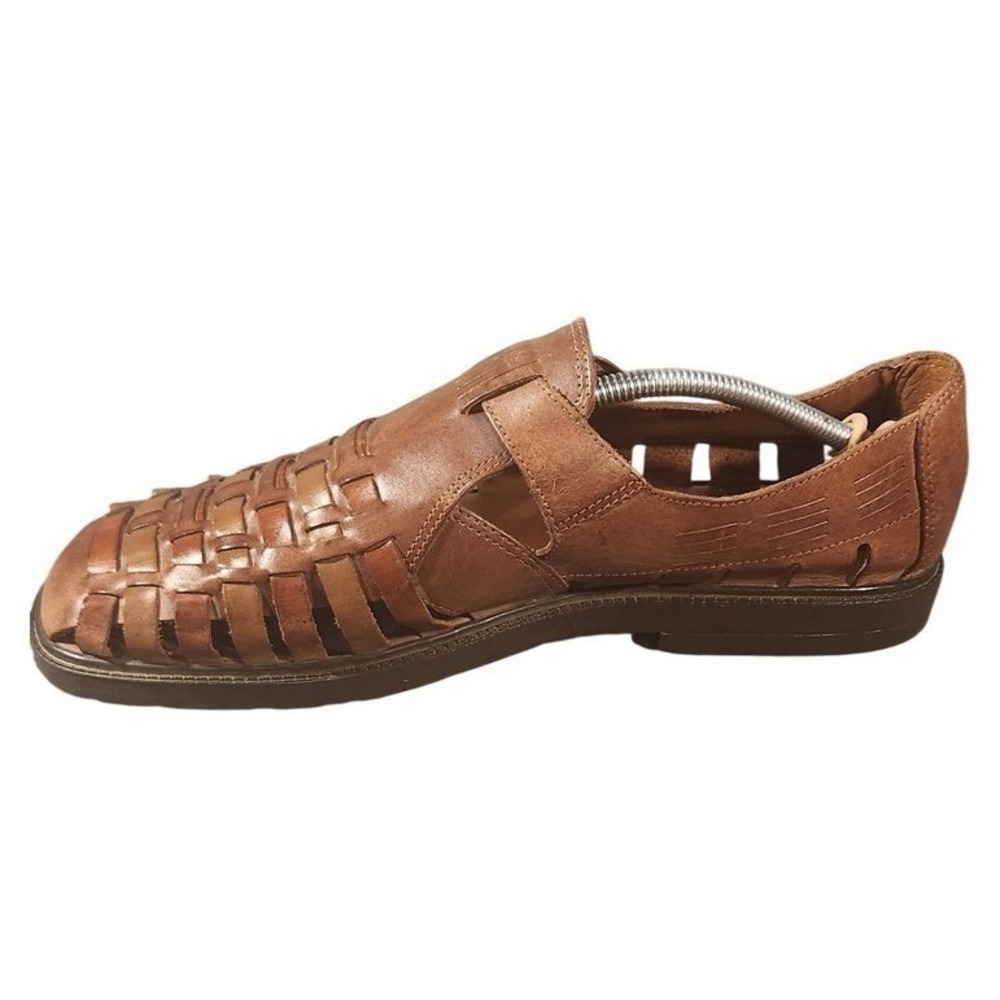 Stacy‎ Adams Sandals Shoes Mens Size 12 Brown Leather Fisherman Buckle Comfort